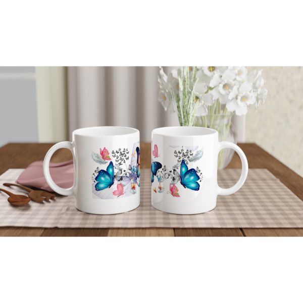 Butterfly & Floral Design Mug – Ceramic, 11oz, Dishwasher & Microwave Safe