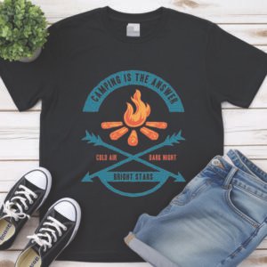 Camping Is An answer Premium Unisex Crewneck T-shirt | Bella + Canvas 3001