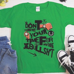 Don't Waste Your Time T-Shirt — Heavyweight Cotton Graphic Tee, Classic Fit
