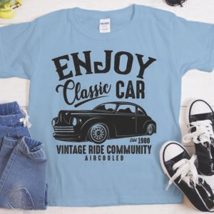 Enjoy Classic Car T-Shirt |Heavyweight Unisex Crewneck T-shirt | Gildan® 5000