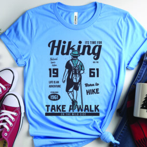 Hiking Take A Walk Premium Unisex Crewneck T-shirt | Bella + Canvas 3001