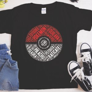 Pokebola Calligram T-Shirt | Heavyweight Unisex Crewneck T-shirt | Gildan® 5000