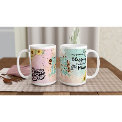 Blessing Mom White 15oz Ceramic Mug