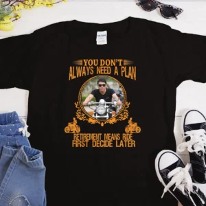 Biker Dad Retirement Custom Image T-Shirt