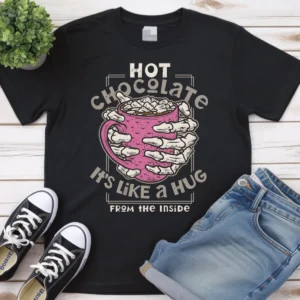 Hot Chocolate T-Shirt — Soft DTG-Ready Unisex Tee, Side-Seamed & Eco-Friendly