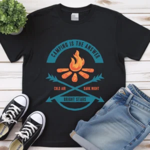 Camping Is An answer Premium Unisex Crewneck T-shirt | Bella + Canvas 3001