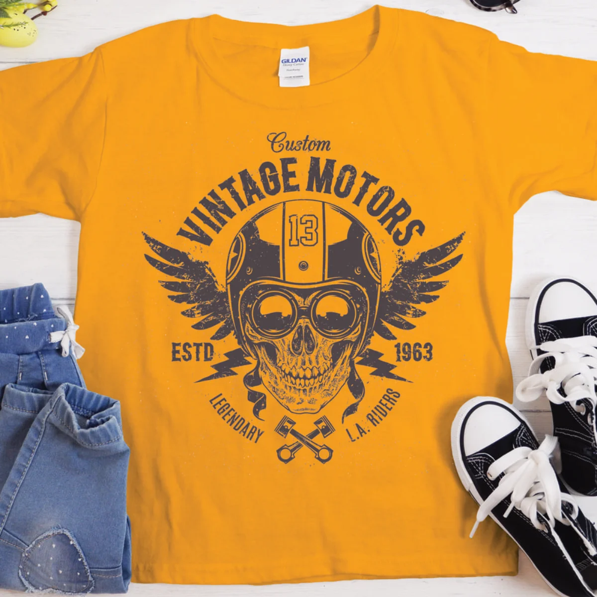 Custom Vintage Motor Heavyweight Unisex Crewneck T-shirt, Travel Tee