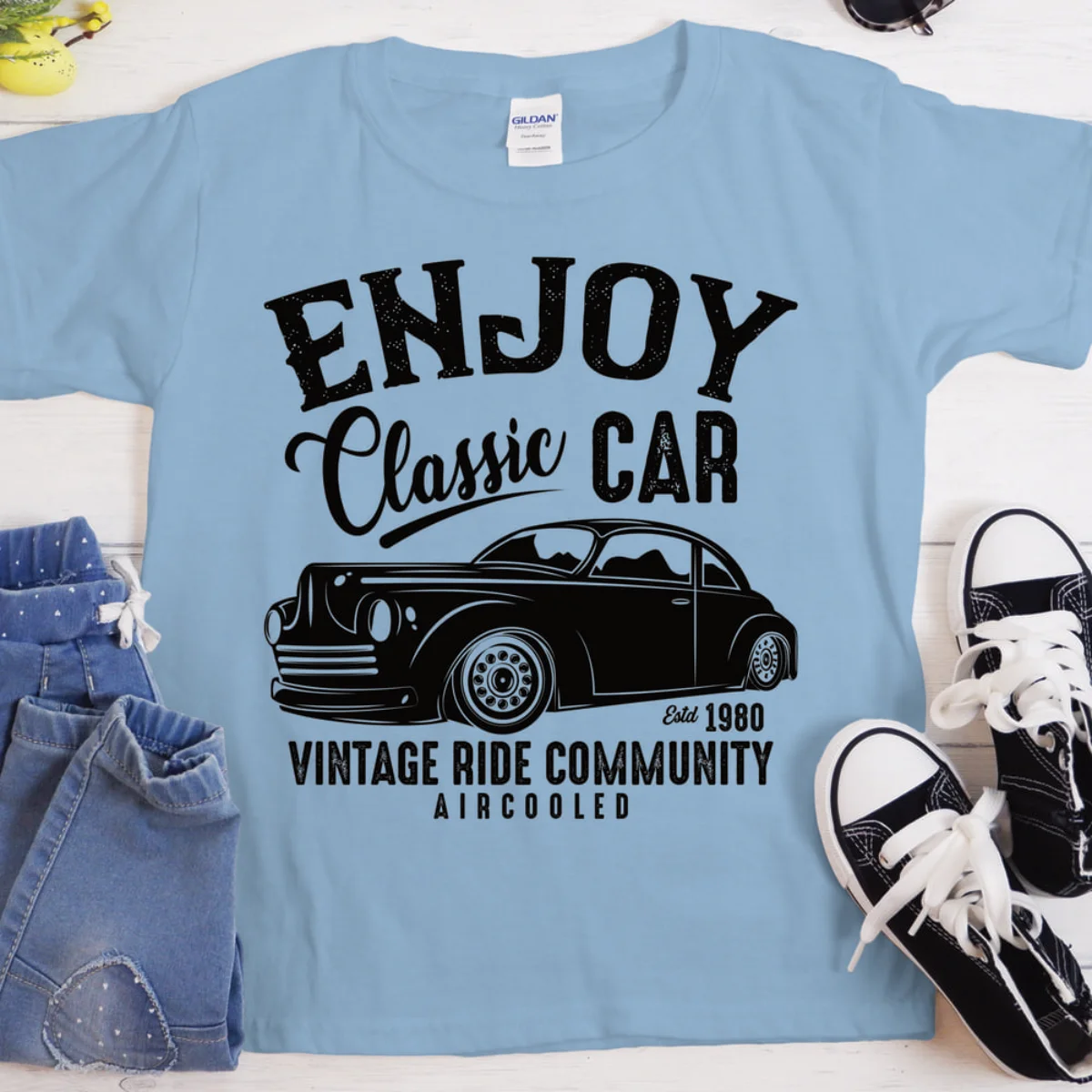 Enjoy Classic Car T-Shirt |Heavyweight Unisex Crewneck T-shirt | Gildan® 5000