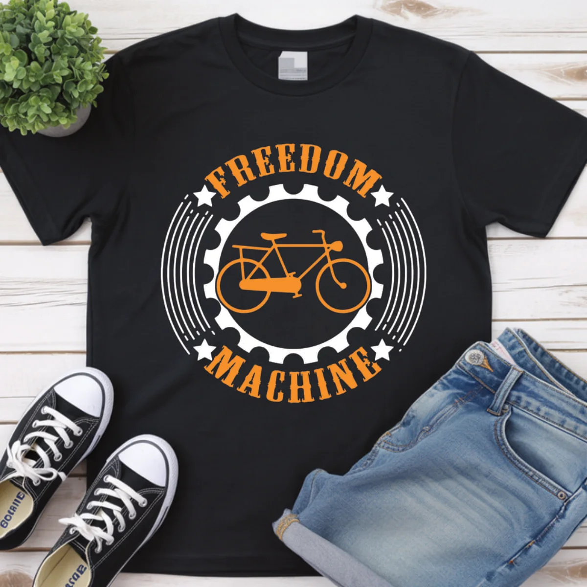Freedom Machine Cycling Premium Unisex Crewneck T-shirt | Bella + Canvas 3001
