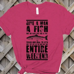 Give Man A Fish Premium Unisex Crewneck T-shirt | Bella + Canvas 3001