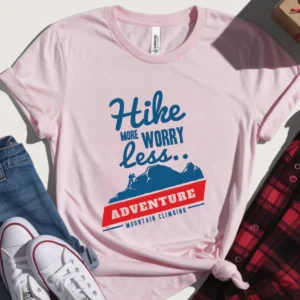 Hike More Worry Less Hobby Premium Unisex Crewneck T-shirt | Bella + Canvas 3001