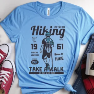 Hiking Take A Walk Premium Unisex Crewneck T-shirt | Bella + Canvas 3001