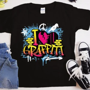 I Love Graffiti T-Shirt | Heavyweight Unisex Crewneck T-shirt | Gildan® 5000
