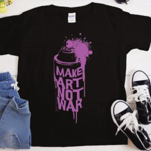 Make Art Not War Graffiti T-Shirt | Heavyweight Unisex Crewneck T-shirt | Gildan® 5000