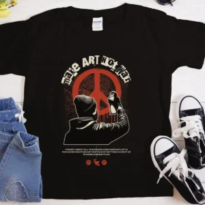Make Art Not War Graffiti T-Shirt | Heavyweight Unisex Crewneck T-shirt | Gildan® 5000