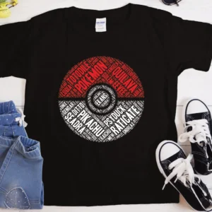 Pokebola Calligram T-Shirt | Heavyweight Unisex Crewneck T-shirt | Gildan® 5000
