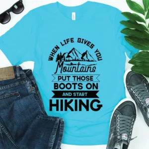 Put Boot On Hiking Premium Unisex Crewneck T-shirt | Bella + Canvas 3001
