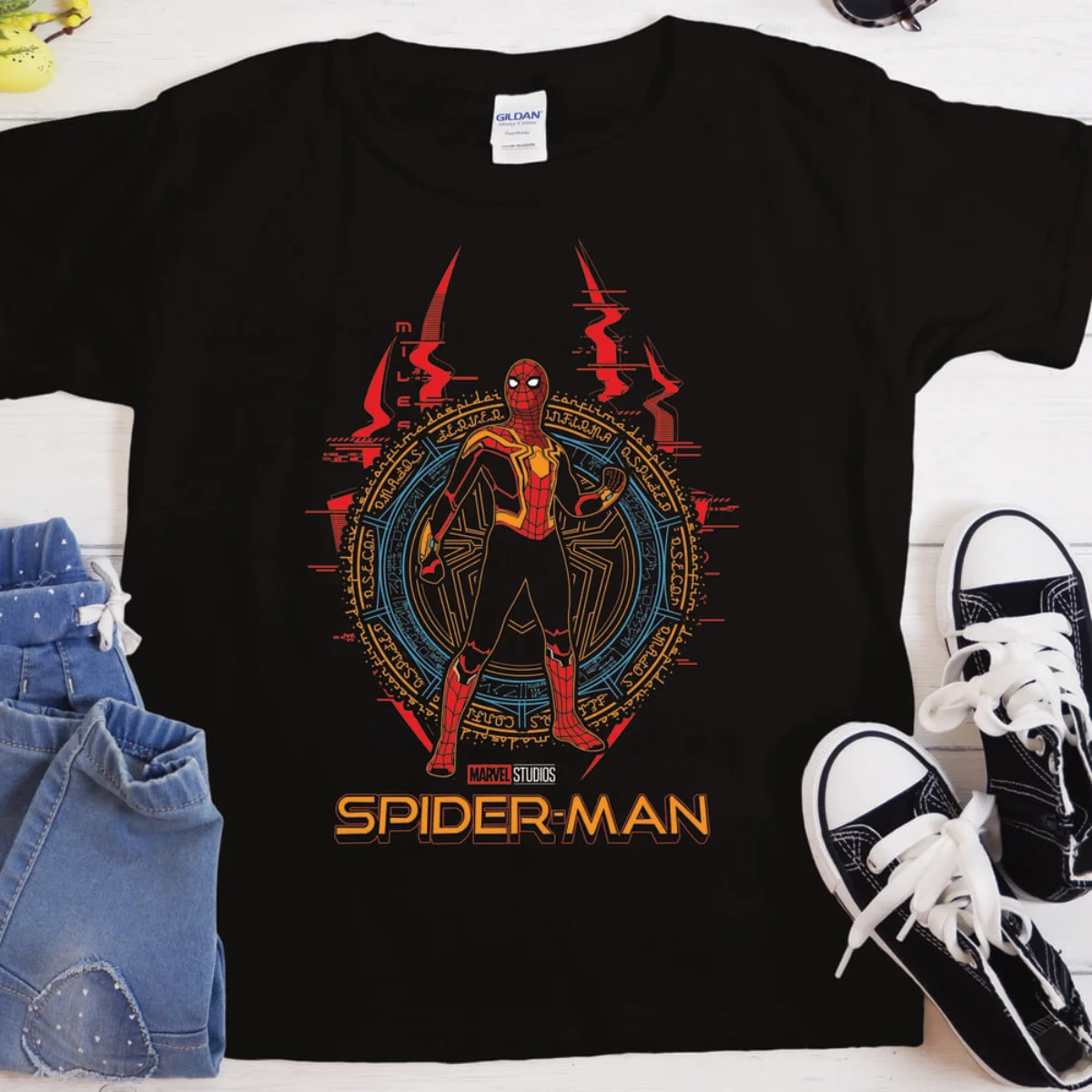 Spiderman on Fire T-Shirt | Heavyweight Unisex Crewneck T-shirt | Gildan® 5000