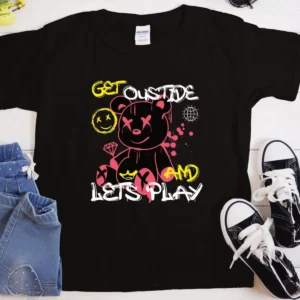 Lets Play Outside Bear T-Shirt | Heavyweight Unisex Crewneck T-shirt | Gildan® 5000