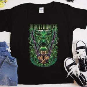 Anime Pirate Hunter T-Shirt - Heavyweight Cotton, Classic Fit, Unisex Graphic Tee