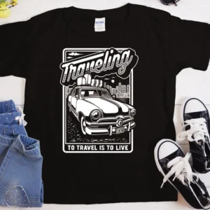 To Travel Is To Live T-Shirt - Heavyweight Cotton, Classic Fit, Unisex Travel Tee